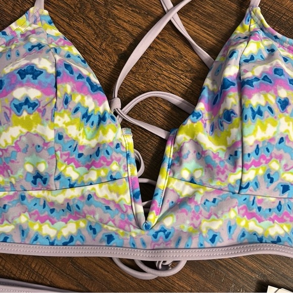 Time and Tru Women's 2-Pieces Wave Print Bikini Swimsuit Size M (8-10) - Picture 7 of 13